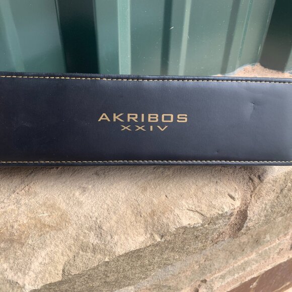 WATCH - NIB Akribos XXIV Watch Mens, Leather, AK451SS, Analog, SKELETON, DUAL - Picture 8 of 12